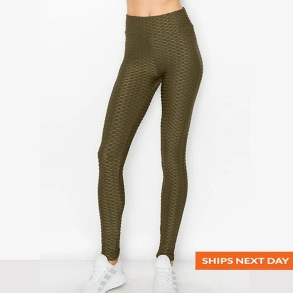 Tiktok Honeycomb Texture Ruched Booty Legging - Honeycomb Pattern - Leggings - Picture 1 of 2
